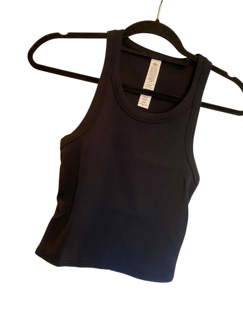 NWT Alo Yoga Goddess Ribbed Go-To Tank BLACK Size Small